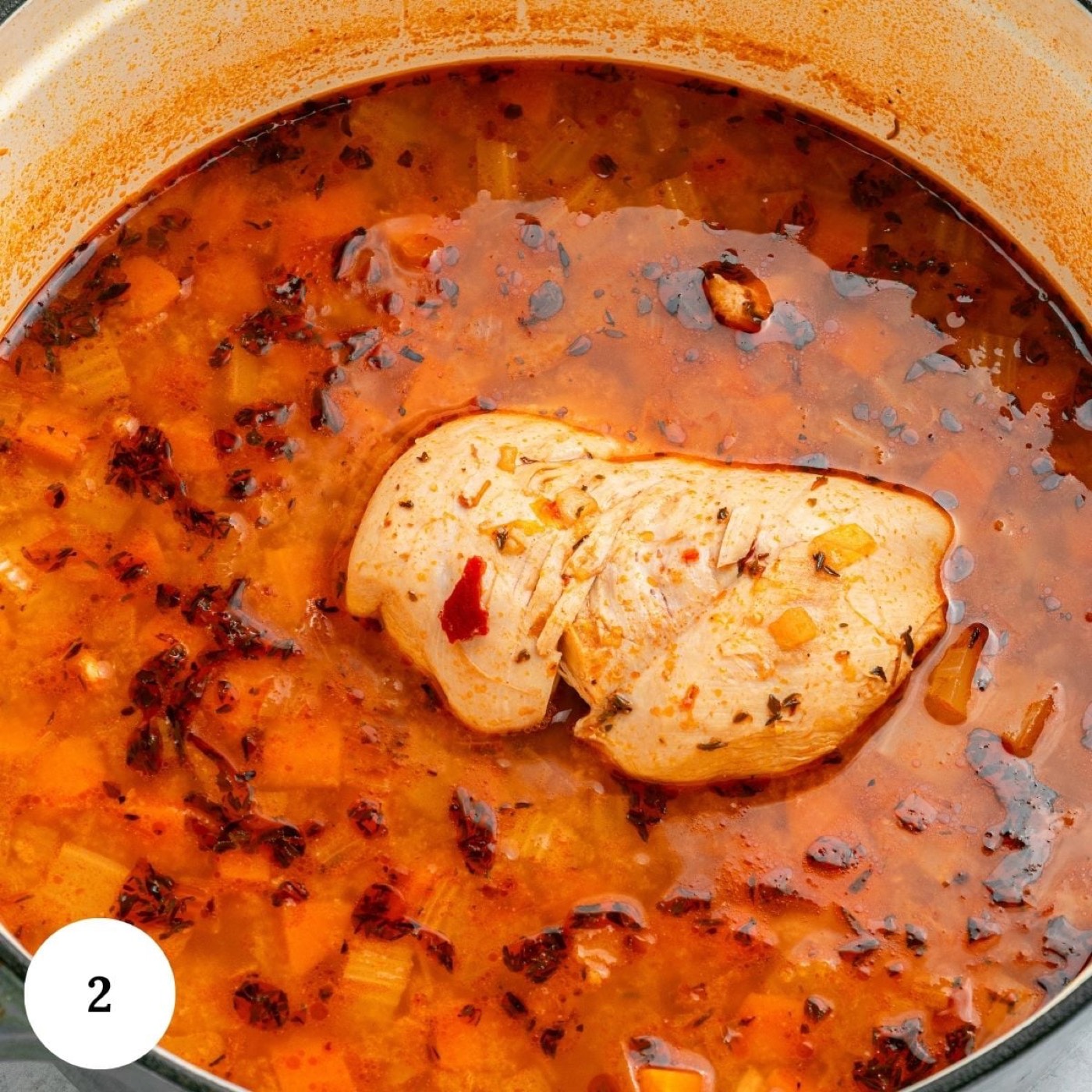 Chicken and White Bean Soup With Braised, Shredded Thighs