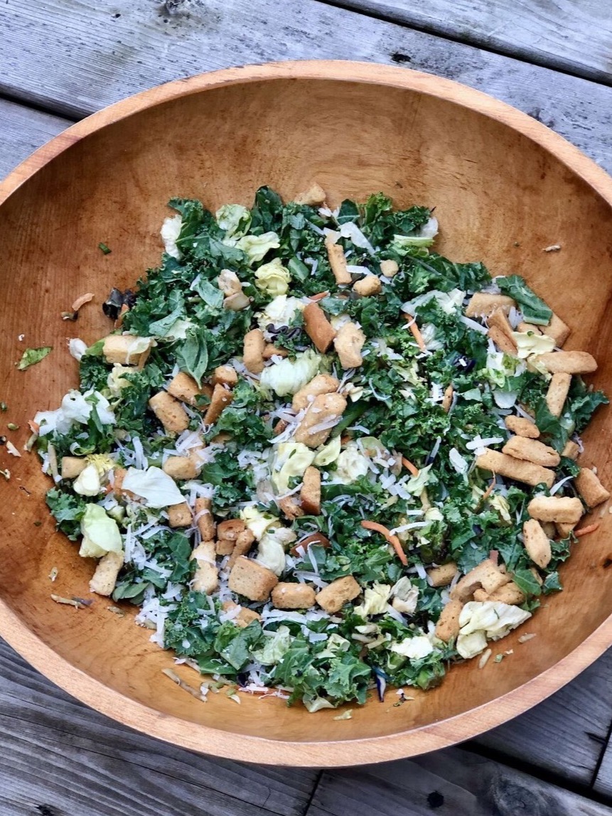 Creamy Kale Caesar Salad