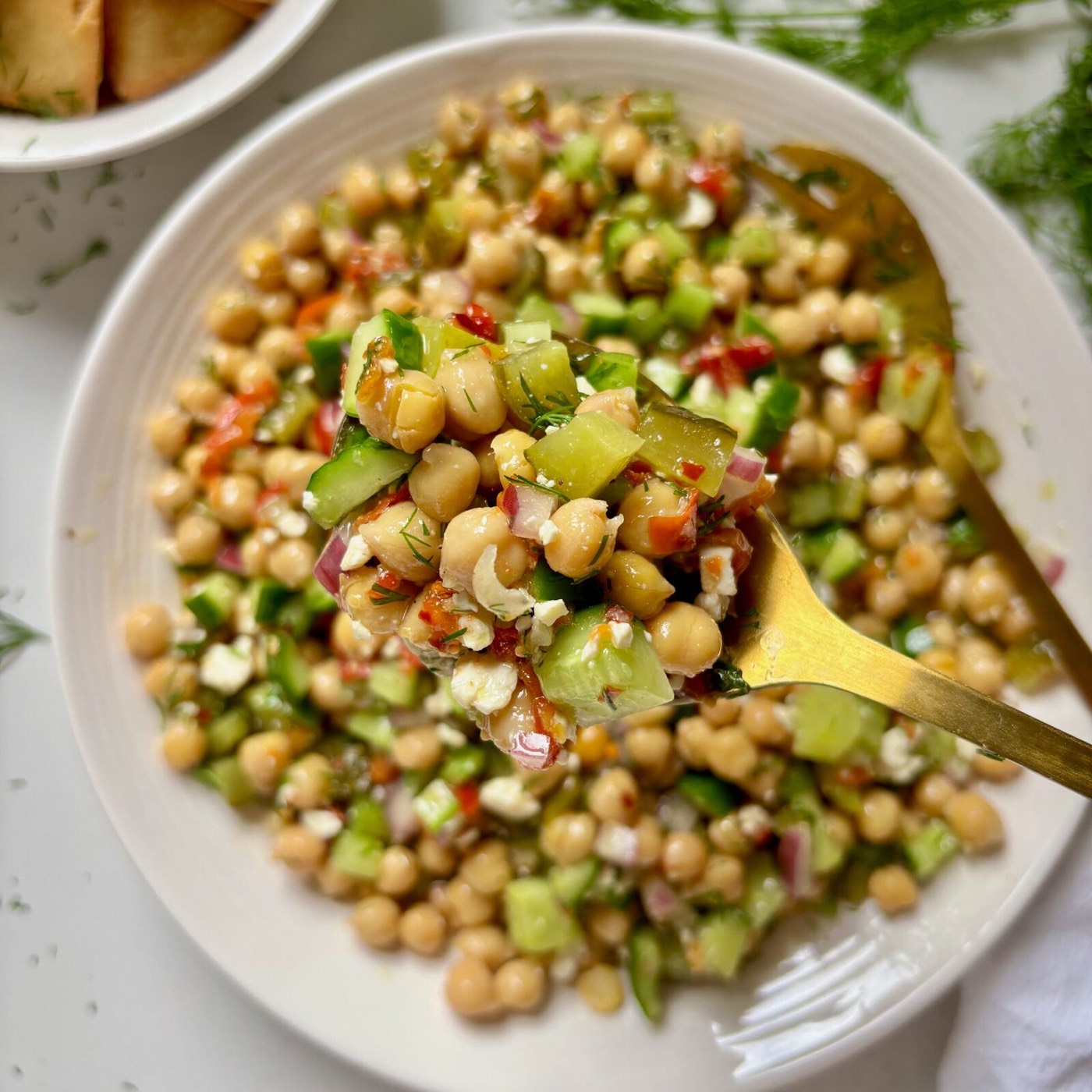 Spicy Dill Pickle Marinated Chickpea Jars