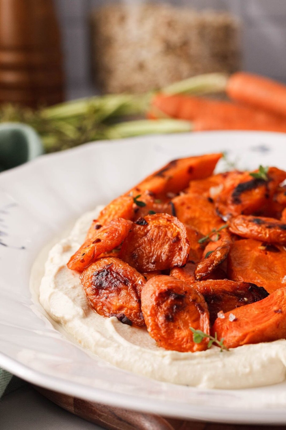 Sweet & Spicy Roasted Carrots and Whipped Tofu